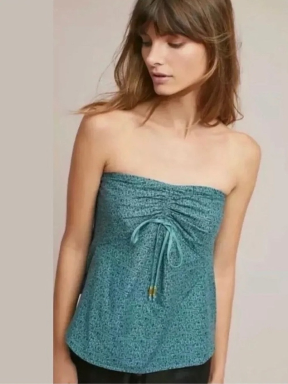 Anthropologie Maeve Cannes Egyptian Hieroglyphic Strapless Top sz 6